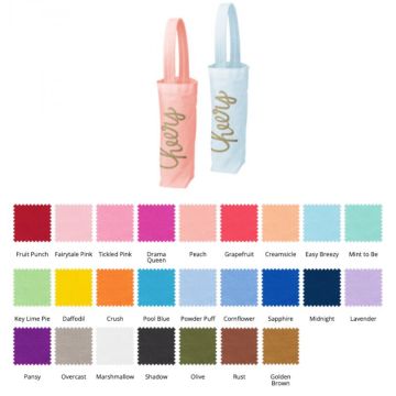 Colored Cotton Single Bottle Bag